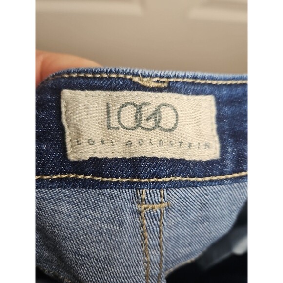 LOGO Jeans by Lori Goldstein Womens Size 10 Boyfriend Med Dark Wash High Rise - Picture 4 of 6